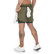 Men’s 2-in-1 Camo Quick-Dry Gym Running Shorts