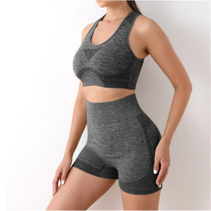 Yoga Set Women Gym Shorts Sports Bra