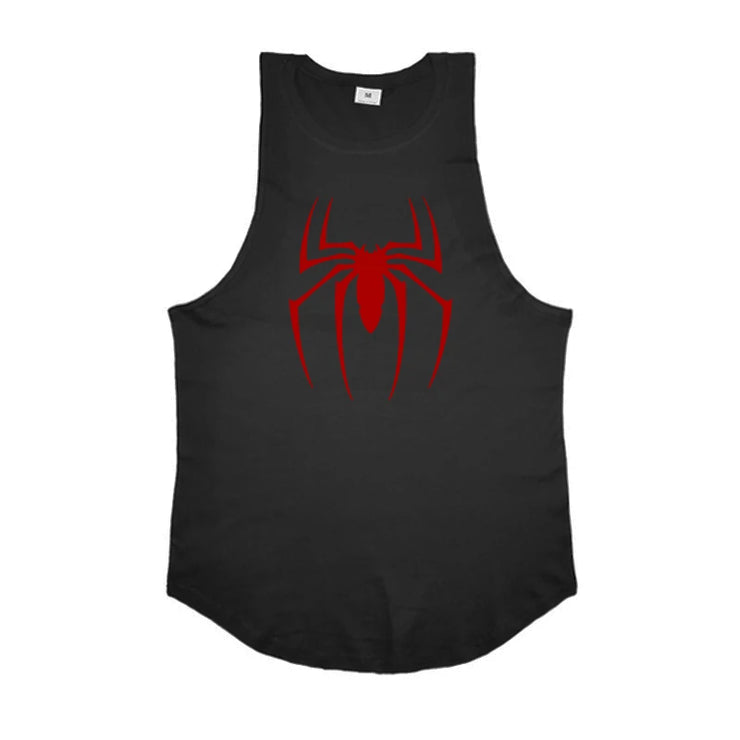 Red Spider Printed Running Tank Top