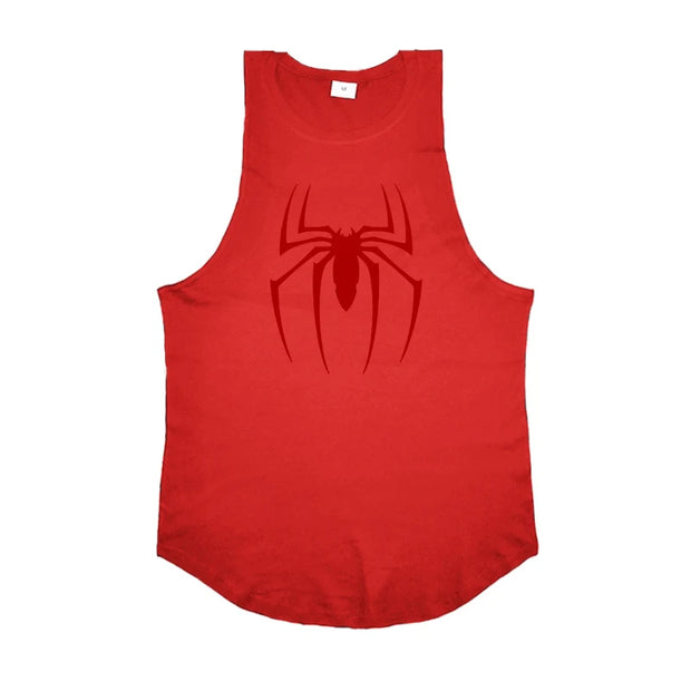 Red Spider Printed Running Tank Top