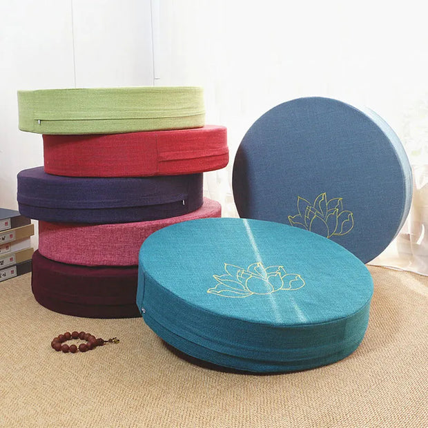 Round Linen Yoga Meditation Cushion