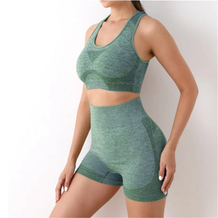 Yoga Set Women Gym Shorts Sports Bra