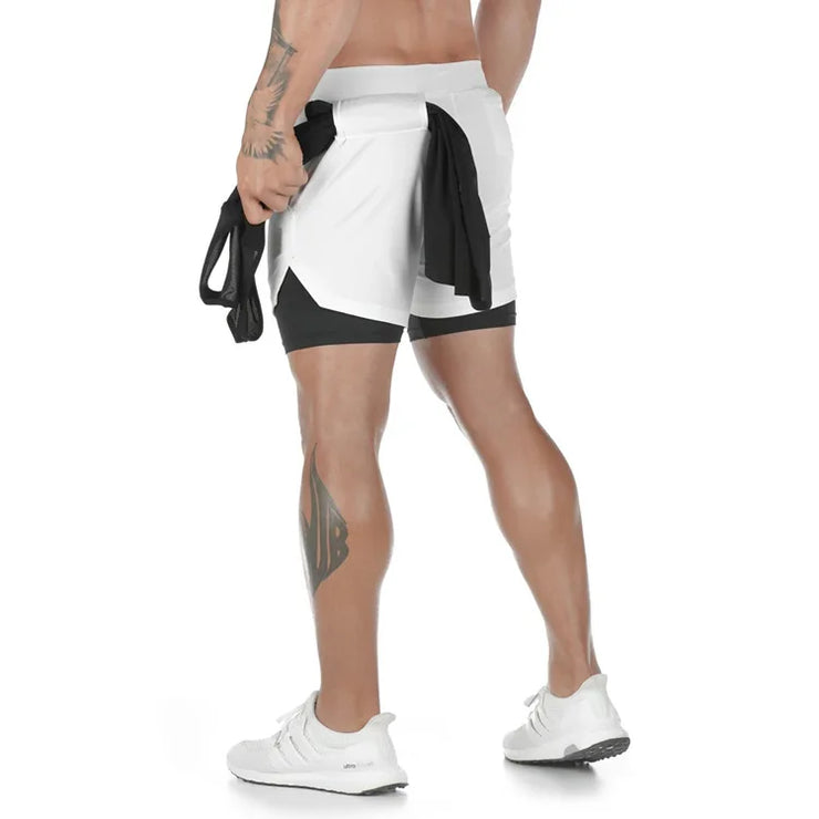 Men’s 2-in-1 Camo Quick-Dry Gym Running Shorts