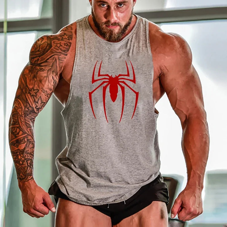 Red Spider Printed Running Tank Top