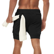 Men’s 2-in-1 Camo Quick-Dry Gym Running Shorts