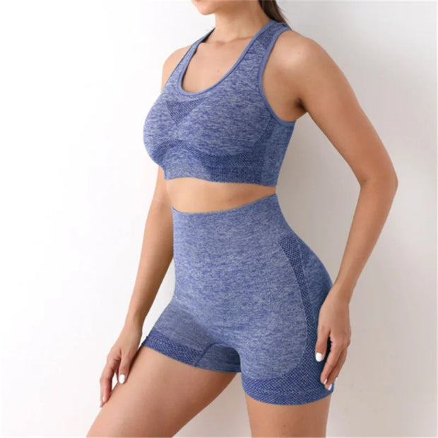 Yoga Set Women Gym Shorts Sports Bra