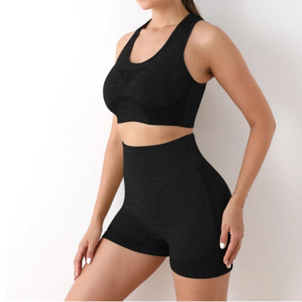 Yoga Set Women Gym Shorts Sports Bra